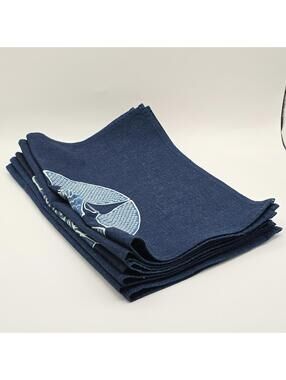Rare Find, Vintage Sasakura Gensho Navy and White Cotton Placemats